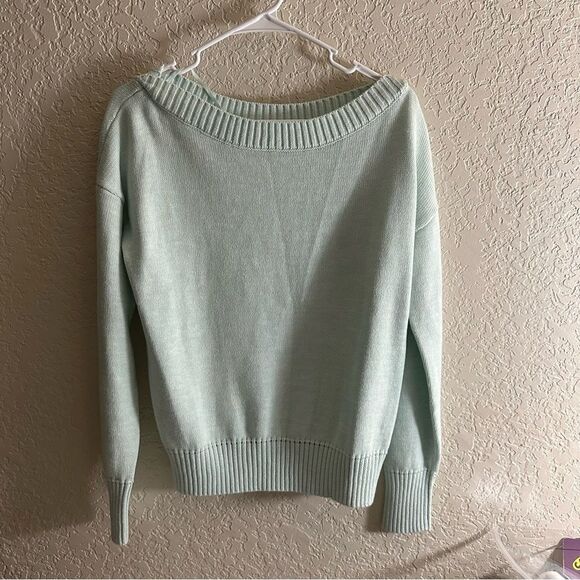 Gap Light Mint Green Sweater Size Small Boatneck - Picture 6 of 12
